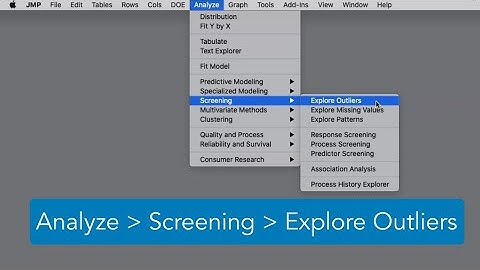 Explore Outliers in JMP 16