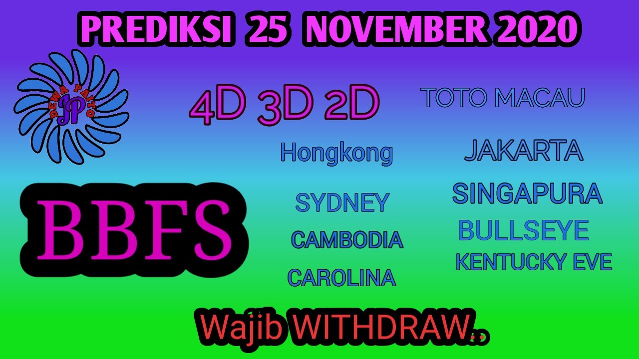 Prediksi 25 November 2020 Bbfs Angka Main Jitu Toto Macau Hongkong Sydney Taiwan Youtube