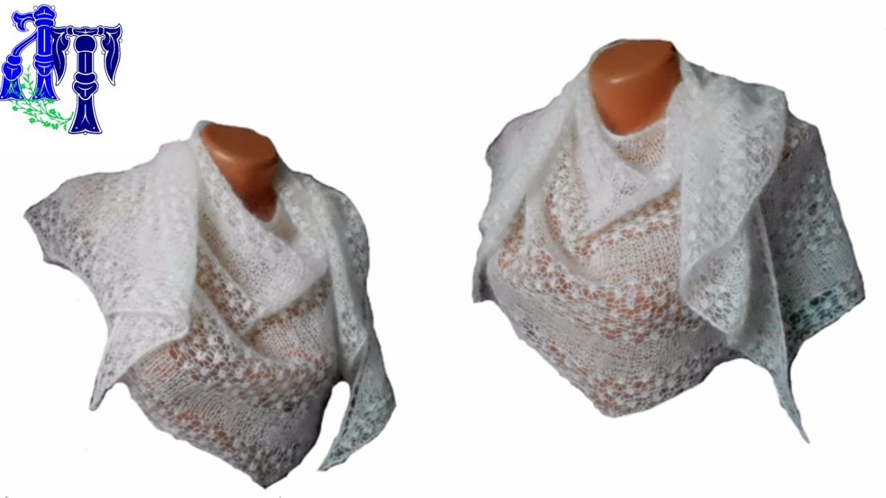 Шаль «Клёкс» спицами | Подробный мастер-класс