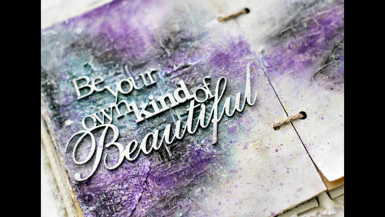 Step by step mixed media art journal page tutorial - YouTube