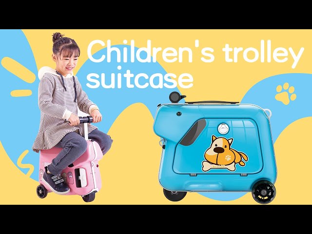 New Model Kids Hard Shell Luggage Kids Travel Riding Suitcase with motor  Wheels-Airwheel SQ3