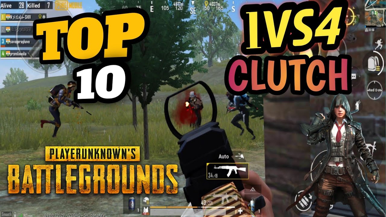 Top 10 1vs4 Clutch Pubg Mobile - YouTube