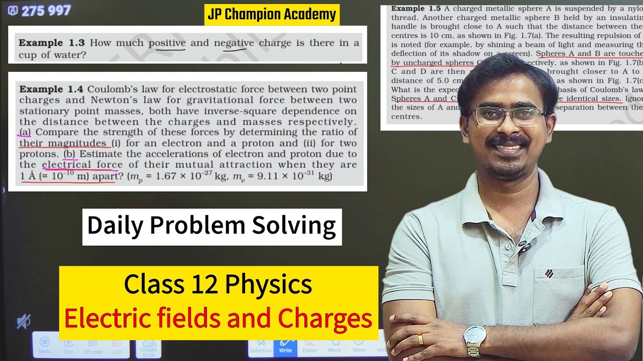 🔴 #2 CH 1 Electric fields and charges Physics Problems Solving Class 12 | CBSE | NEET/JEE 🔥
