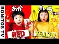 【対決】24時間 ルーレットで決めた色の食べ物だけしか食べられないチャレンジ!Eating Only ONE Color of Food for 24 Hours ♥ -Bonitos TV- ♥