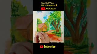 #Short #youtubeshort #Watercolour #Drawing #watercolor #painting #Tutorial #village #Scenery #Draw