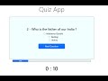 Quiz App with Timer in React JS | Context API | Bootstrap | TAMIL