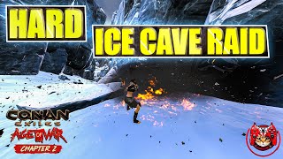 Hard Defend In Ice Cave - We Almost Got Wiped ! Conan Exiles Age Of War PVP And Raid Chapter 2