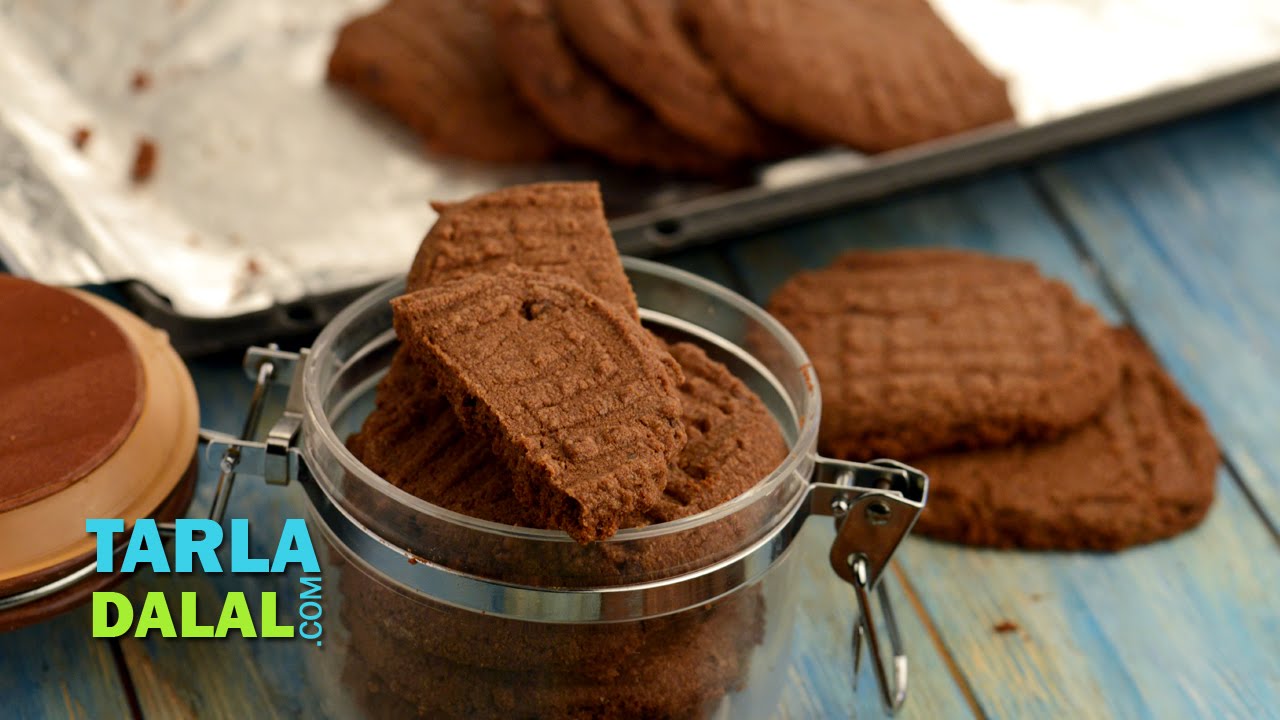 Chocolate Cookies, Homemade Eggless Rich Chocloate Cookies by Tarla Dalal