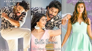Butta Bomma Full Screen Whatsapp Status | Allu Arjun | Pooja Hegde,Aarman Malik,Butta Bomma Status