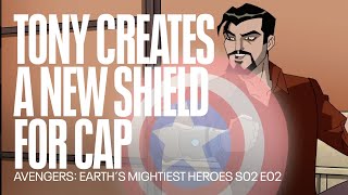 Tony creates a new shield for Captain America Avengers Earth s Mightiest Heroes