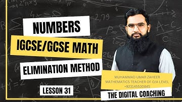 Elimination Method |Lec#|31 IGCSE/O LEVEL Math ||Muhammad Umar Zaheer|THE DIGITAL COACHING