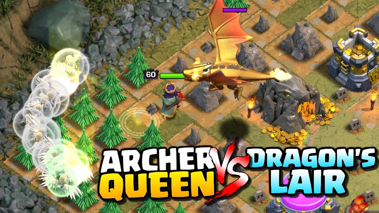 Dragon S Lair Vs Archer Queen Clash Of Clans Can We 3 Star Dragons Lair With The Archer Queen Youtube