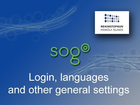 Sogo - Login, languages and other general settings