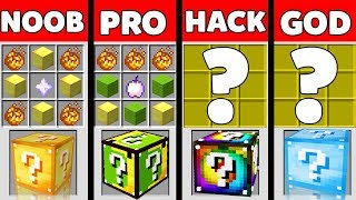 Minecraft Battle: Noob vs PRO vs HACKER vs GOD : SUPER LUCKY BLOCK CRAFTING Challenge / Animation