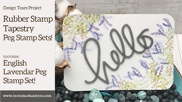 Watercolor Post Card | Rubber Stamp Tapestry Peg Stamps | English Lavender | Distress Ink Watercolor