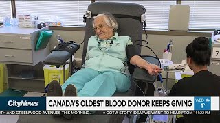 Canada's oldest blood donor keeps donating