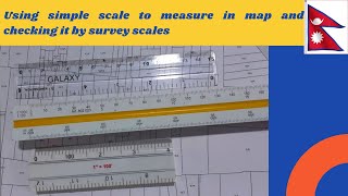 measurement in any map by simple scale and checking it by survey scale।नापी।napi