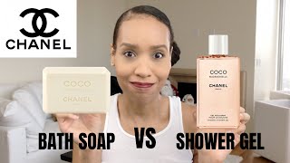 COMPARING  CHANEL Coco Mademoiselle Foaming Shower Gel VS CHANEL Coco  Mademoiselle Fresh Bath Soap 