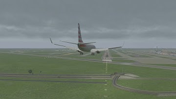 Gusty Crosswind Landing - Boeing 737 Zibo-mod