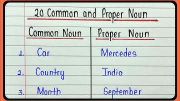Examples of common and proper noun | 20 common noun and proper noun | Common proper noun in grammar