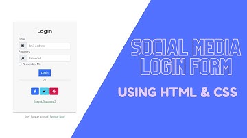 Social Media Login Form Using HTML & CSS