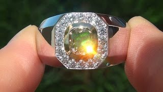 GIA Certified 1.74 ct Men's Natural SI1 Fancy Cognac Diamond 18k Gold Gents Ring - A141501