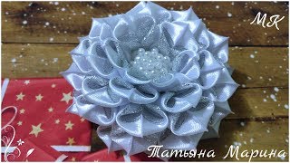 Зимние цветы Канзаши / Атласная лента 2.5 см/ МК/DIY Зимние цветы Канзаши / Атласная лента 2.5 см/ МК/DIY