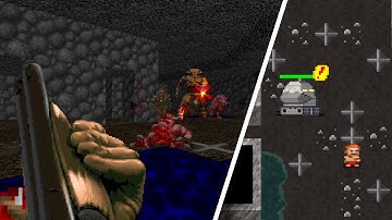 Shattered Pixel Dungeon DM300 bossfight, but in DooM II