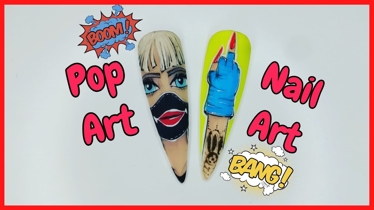 2 pop art nail designs 