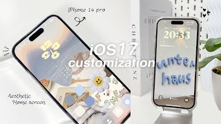iOS 17 AESTHETIC CUSTOMISE! ✨🩵 | custom iphone theme, widgets, icons tutorial