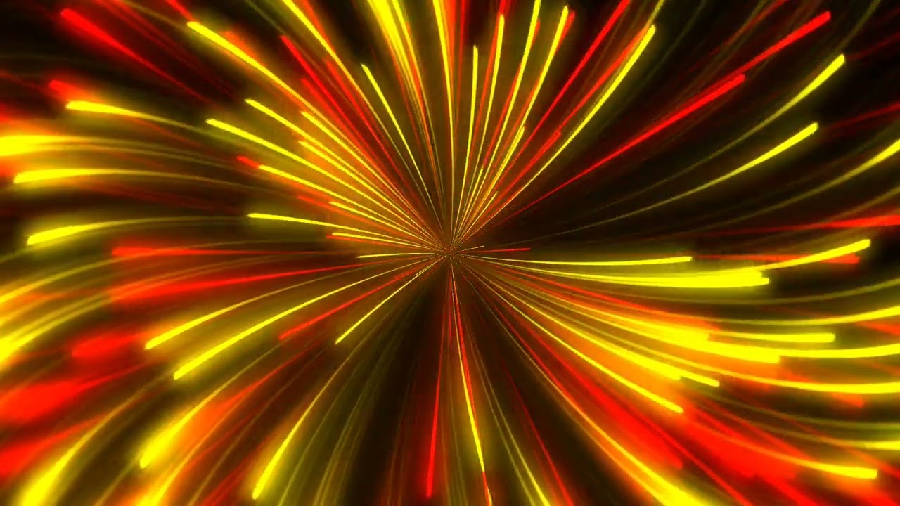 red and yellow bright neon rays abstract. smoothly moving lines animation.
