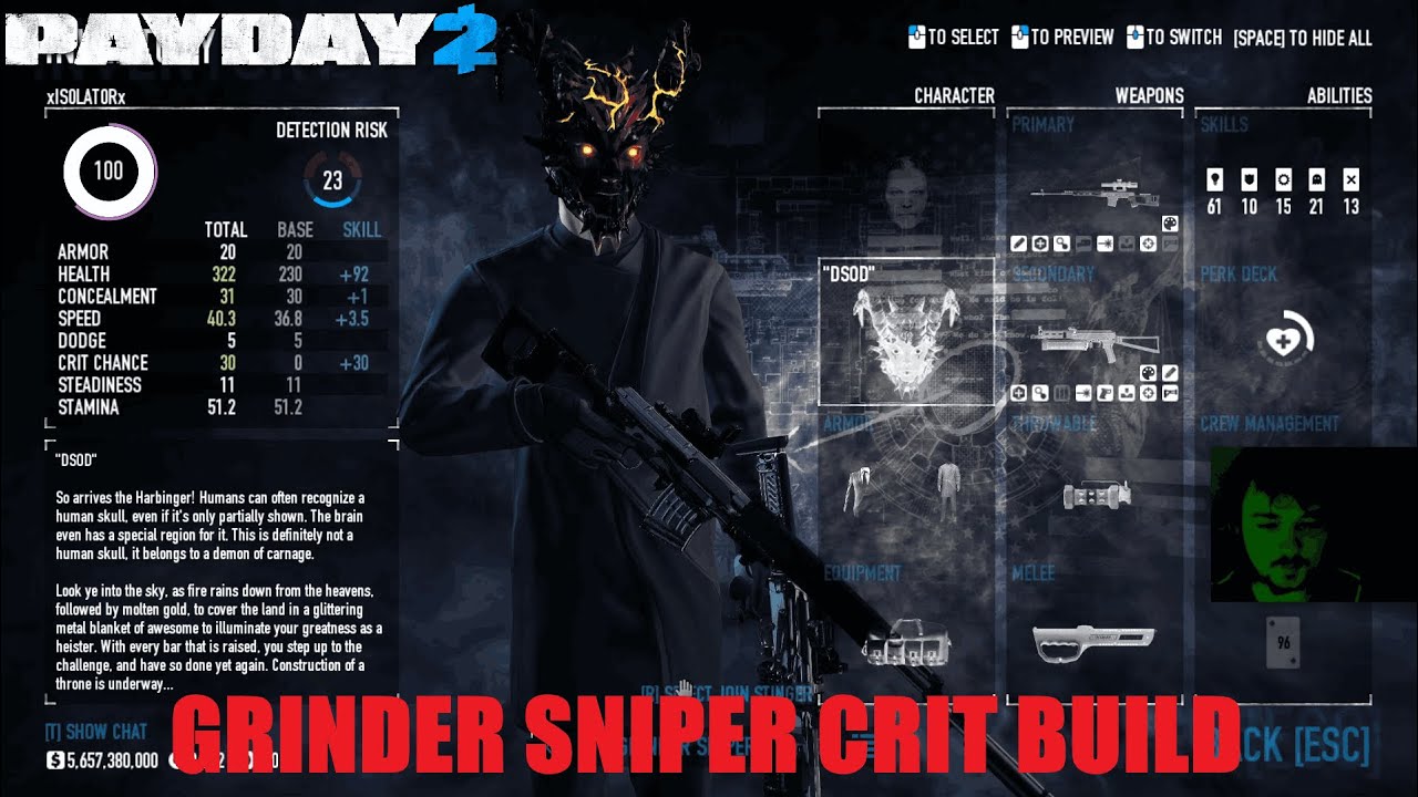 Payday 2 grinder sniper crit deathwish build