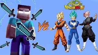 Herobrine VS Goku, Vegeta, Black Goku Dragon Ball in Minecraft