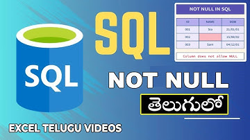 SQL NOT NULL Constraint with Example (Telugu) | SQL for Beginners
