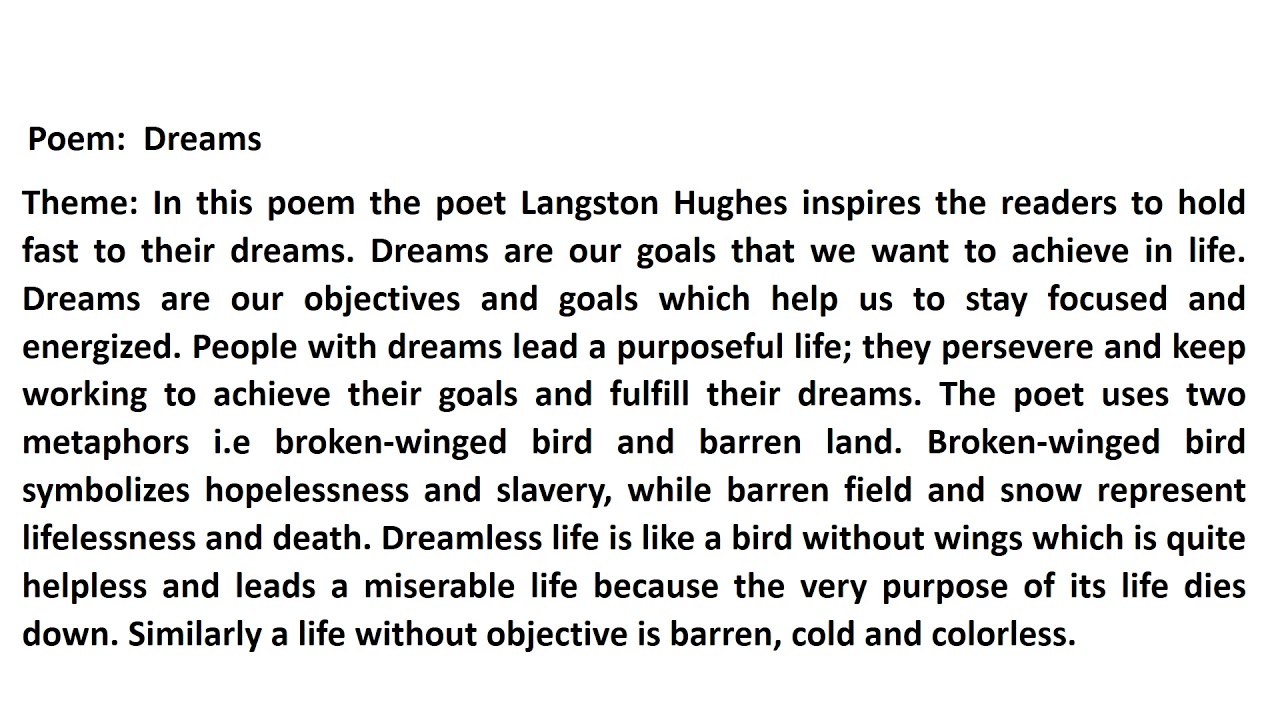 essay to inform the reader about the purpose of dreams