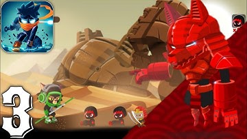 Ninja Dash Run| World 3 AL-Khali dessert  roofs Level 1-8| Android Gameplay Walkthrough Part-3|