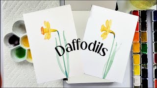 Watercolor Flowers for Beginners | Daffodils Watercolor Daffodils Step By Step Tutorial