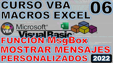 Curso de macros VBA Cap6 Funcion MsgBox para mostrar mensajes perzonalizados @PuroExcel