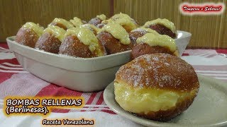 BOMBAS RELLENAS CON CREMA, Bolas de Berlin, Berlinesas, Bollos, como sea son deliciosas