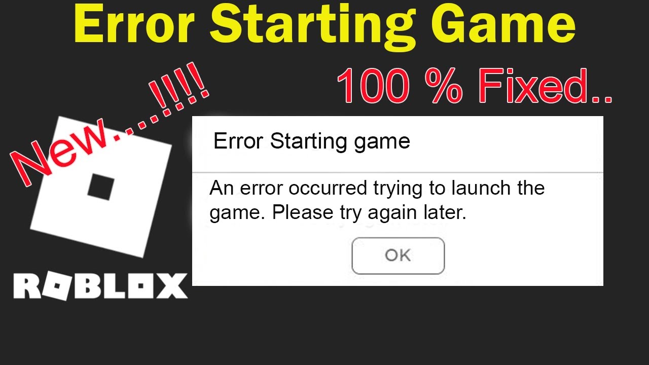 Roblox Starting Game An Error Occurred Trying To Launch The Game Please Try Again Later Youtube - try it on roblox