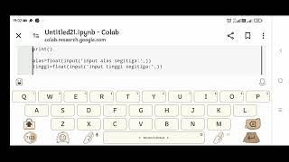 cara membuat program menghitung luas segitiga memakai google colab