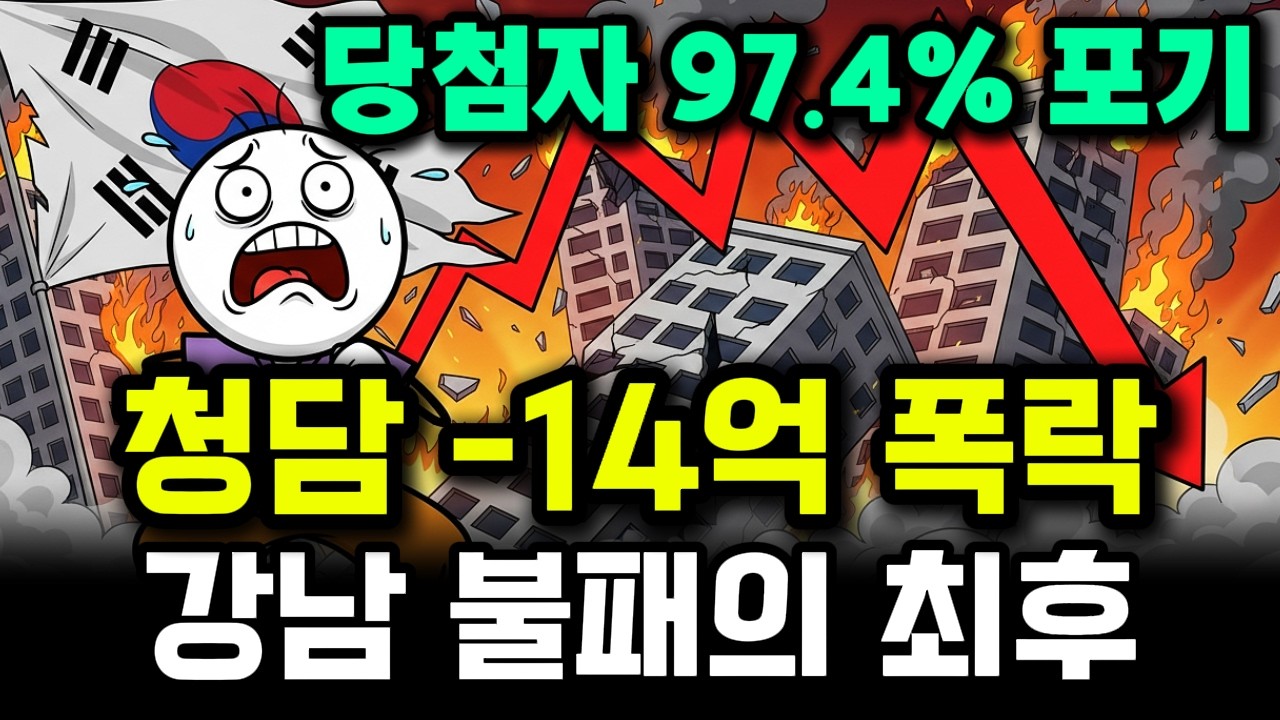 경쟁률은 가짜였다! 97.4% 계약 포기와 청담 14억·압구정 30억 폭락이 증명한 진짜 하락장