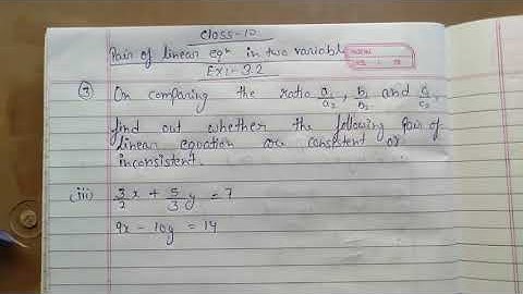 On comparing the ratios a1/a2, b1/b2 and c1/c2, find out whether the following pair of (iii)