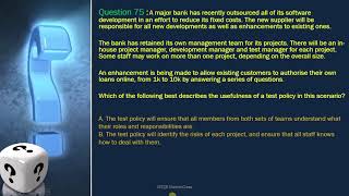 ISTQB - Question 71 TO 80 - ISTQB test manager exam question