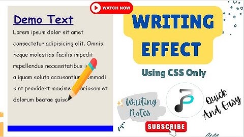 Text Writing Effect in CSS || Pencil Writing Animation ||  Quick and Easy Animation