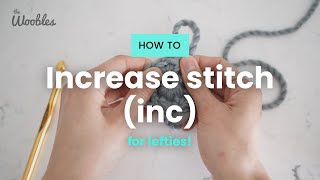 Left-handed // How to increase (inc) single crochet stitches in the round