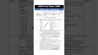 386 Spring 2025 AIOU Past Paper #AIOUHelps #AIOU386 #AIOUPastPapers #Spring2025 #AIOUStudents #exam