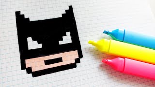 Handmade Pixel Art - How to draw Batman #pixelart