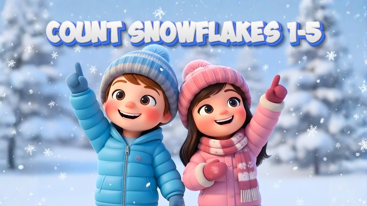 Five Little Snowflakes ️ Winter Counting Song for Kids | Nursery Rhymes ...