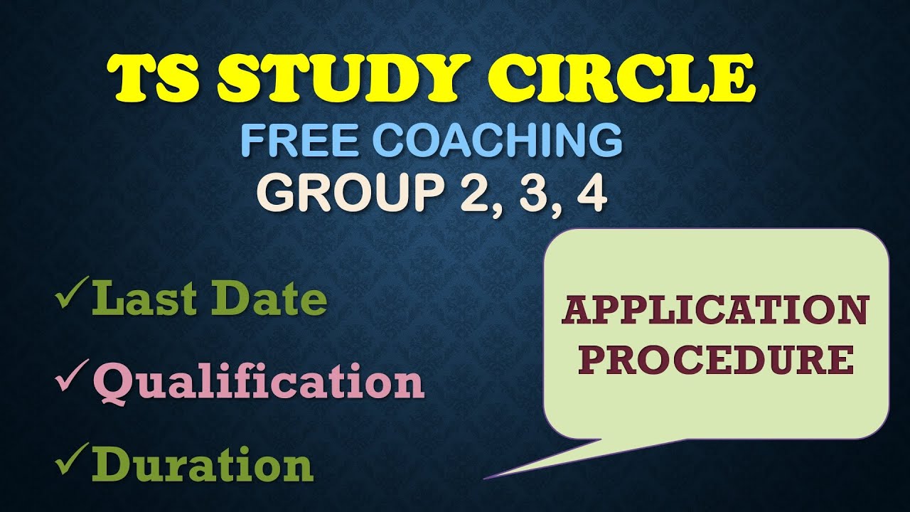 Telangana SC Study Circle Free Coaching for Group 2,3,4 - YouTube